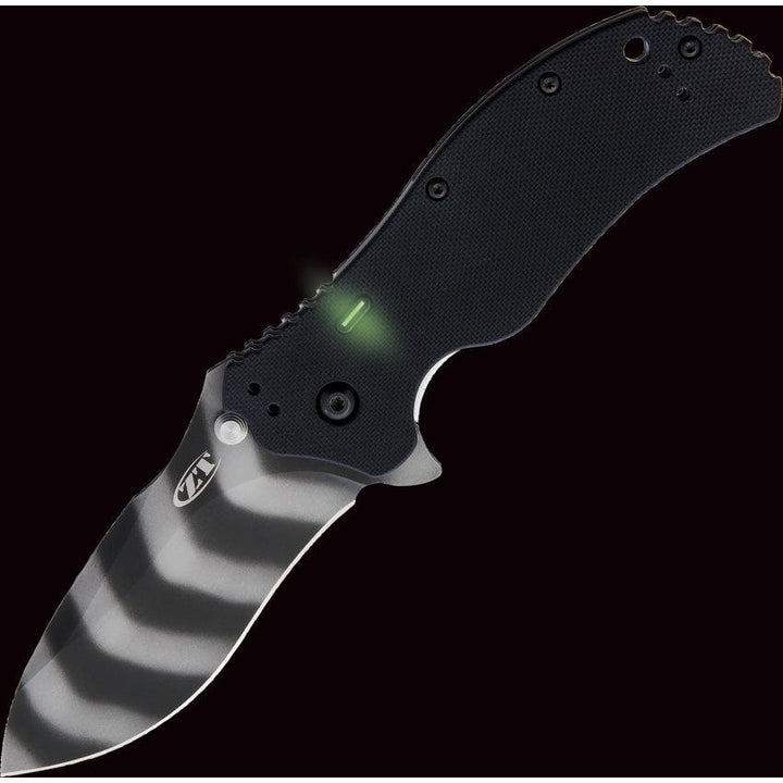 Zero Tolerance Linerlock A/O Black G10 with Tritium Insert Tiger Stripe Camo DLC CPM S30V - Knives.mx