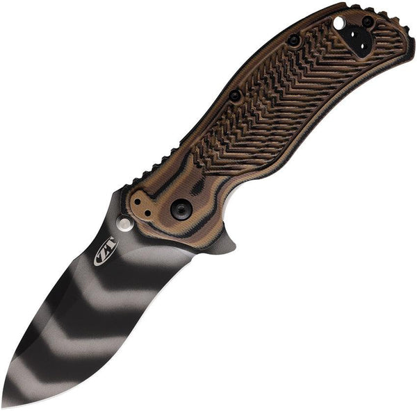 Zero Tolerance Linerlock A/O Hyena Brown Sculpted G10 Tiger Stripe Camo DLC CPM S30V - Knives.mx